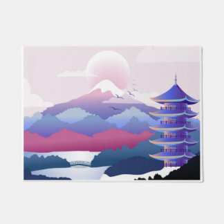 Paillasson Paysage De Temple Paisible À L'Aube