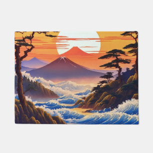 Paillasson Paysage du coucher du soleil japonais