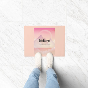 Paillasson Paysage rêvé de la montagne Pastel