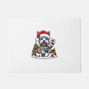 Paillasson Peace Hand Scottish Terrier Christmas Lights Femme