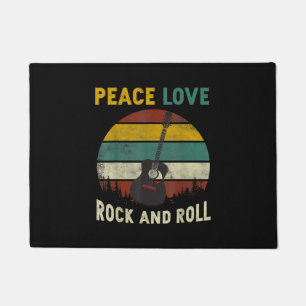 Paillasson Peace Love & Rock & Roll Guitare Player Guitariste