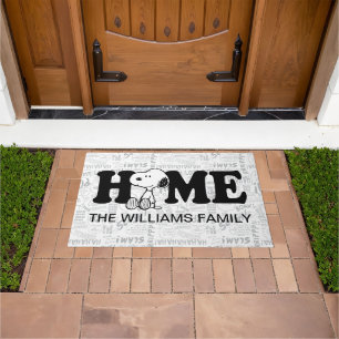 Paillasson PEANUTS   Snoopy on Black White Comics