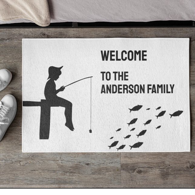 Paillasson Pêche Garçon Pêche Poisson (Créateur téléchargé)