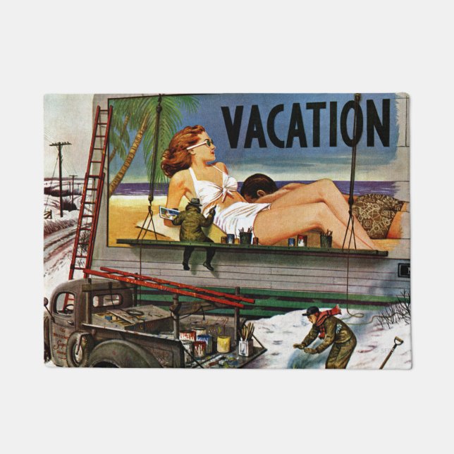 Paillasson Peintres en tableau en hiver par Stevan Dohanos (Devant)