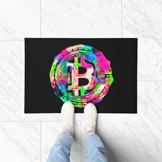 Paillasson Peinture à l'huile "Bitcoin Cypherpunk" (Intérieur)