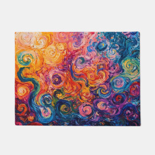 Paillasson Peinture à l'huile de tourbillons psychédélique