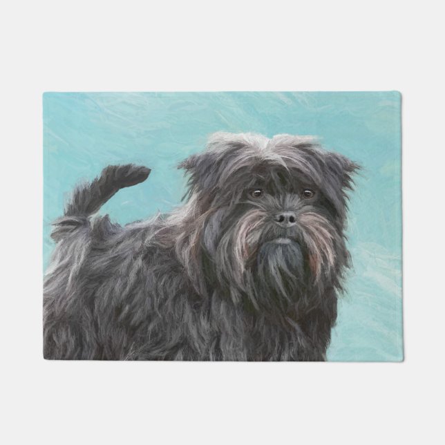 Paillasson Peinture Affenpinscher - Joli art original chien (Devant)