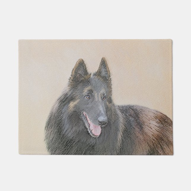 Paillasson Peinture belge Tervuren - Cute Original Chien Art (Devant)