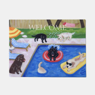 Paillasson Peinture d'amusement de Labradors de réception au