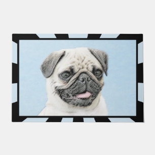 Paillasson Peinture de Carlin - Beau art original de chien