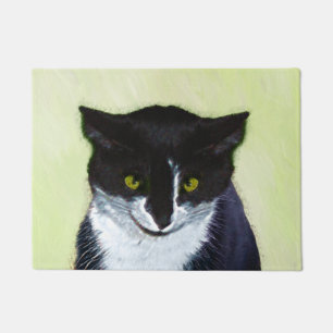 Paillasson Peinture de chat Tuxedo - Cute Original Cat Art