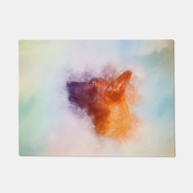 Paillasson Peinture de chiot de Malinois de Belge - Mechelaar (Devant)