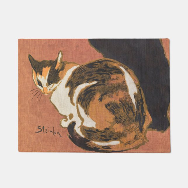 Paillasson Peinture de deux chats vintages Steinlen (Devant)