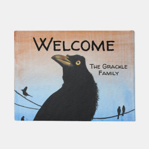 Paillasson Peinture de faune de nature d'oiseau de Grackle
