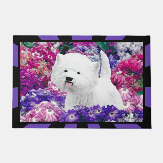 Paillasson Peinture de Terrier Blanc des Highlands Occidentau (Devant)