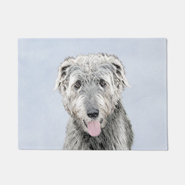 Paillasson Peinture de Wolfhound irlandais - Joli art origina (Devant)