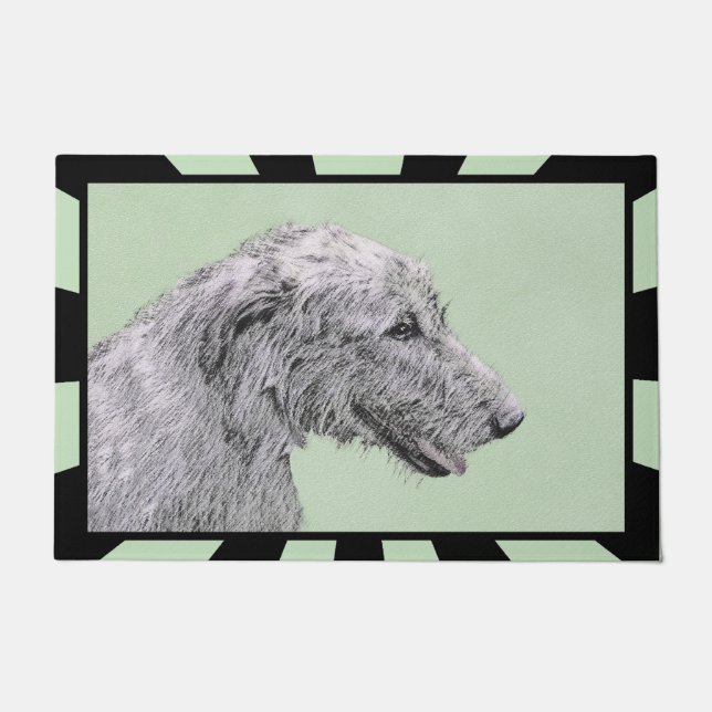 Paillasson Peinture de Wolfhound irlandais - Joli art origina (Devant)