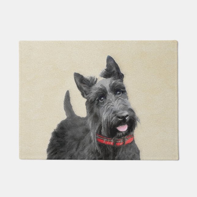 Paillasson Peinture écossaise Terrier - Cute Original Dog Art (Devant)
