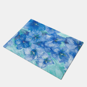 Paillasson Peinture Fleur sauvage Gentienne Bleue