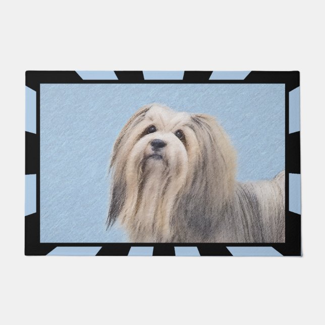 Paillasson Peinture Havanaise (Argent) - Cute Original Chien  (Devant)
