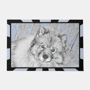 Paillasson Peinture Keeshond Beth - Joli art original chien