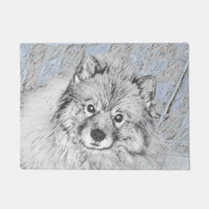 Paillasson Peinture Keeshond Beth - Joli art original chien