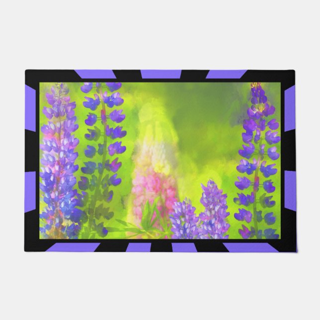 Paillasson Peinture Lupine - Art Fleur Original (Devant)