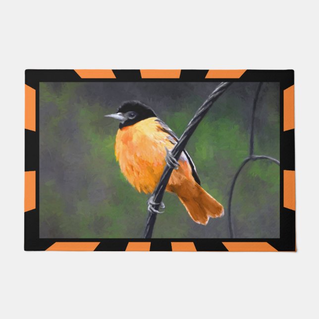 Paillasson Peinture Oriole - Art Oiseau Original (Devant)
