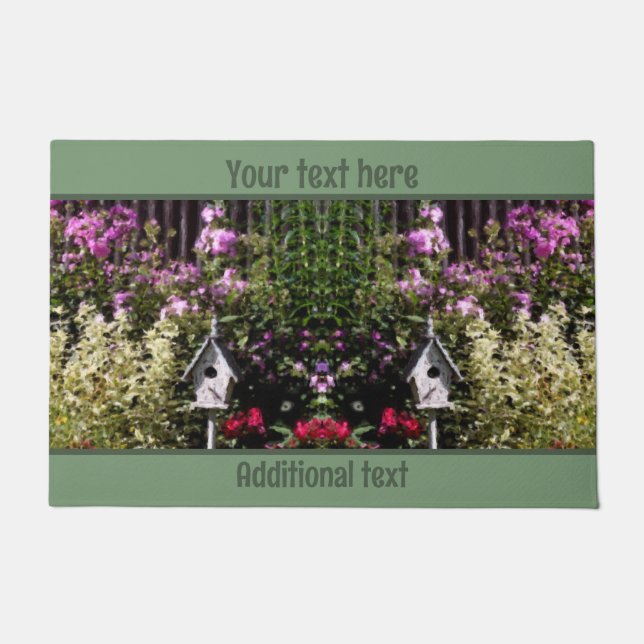 Paillasson Peinture personnalisée de maison d'oiseaux de jard (Devant)
