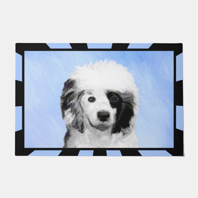 Paillasson Peinture Portugaise de Chien d'Eau - Art original  (Devant)