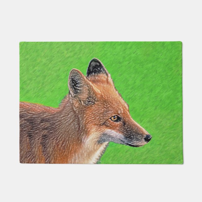 Paillasson Peinture Red Fox - Art original de la faune (Devant)