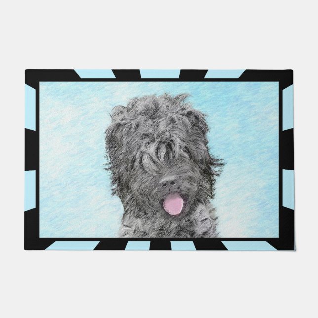 Paillasson Peinture russe Terrier noir - Chien original migno (Devant)