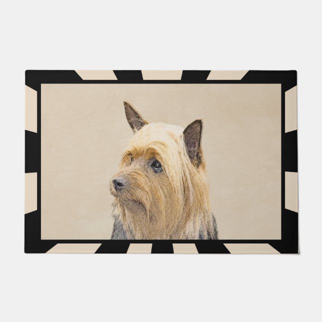 Paillasson Peinture Silky Terrier - Cute Original Chien Art (Devant)