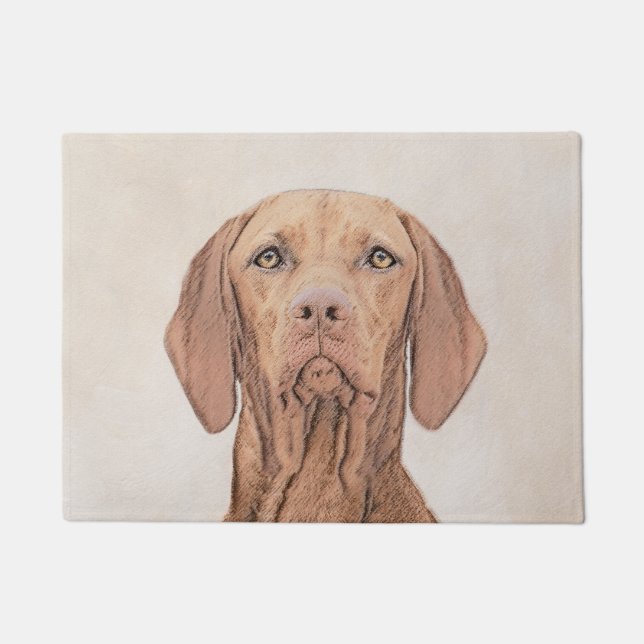 Paillasson Peinture Vizsla - Joli art original chien (Devant)
