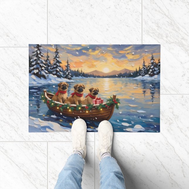 Paillasson Pékinois Bateau de Noël Vacances (Intérieur)
