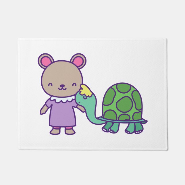 Paillasson peluche et tortue (Devant)