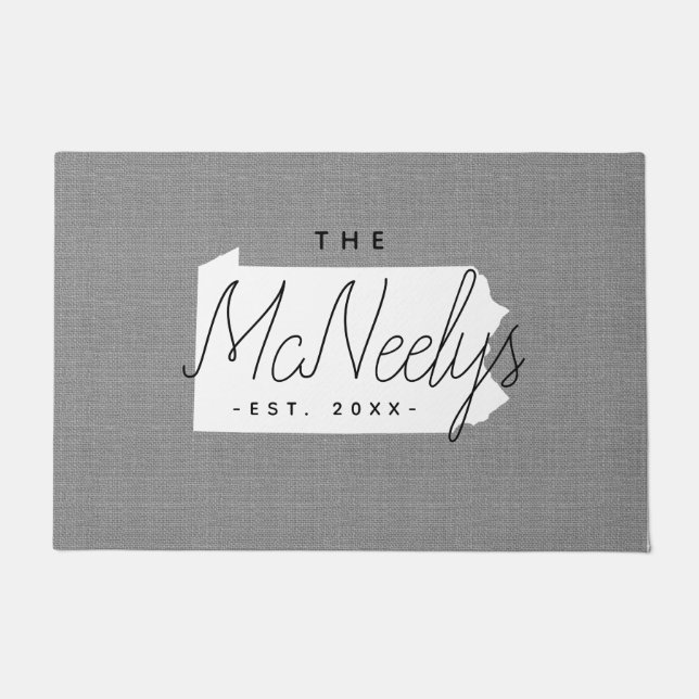 Paillasson Pennsylvania Family Monogram State Doormat (Devant)