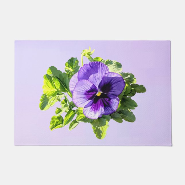 Paillasson Pensée en deux nuances de violet (Devant)