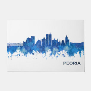 Paillasson Peoria Illinois Skyline Blue