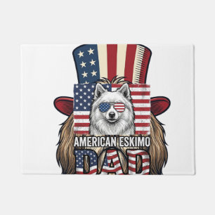 Paillasson Père Esquimau Américain Patriotique Vintage Chien
