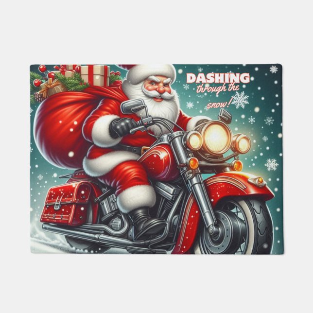 Paillasson Père Noël à moto (Devant)
