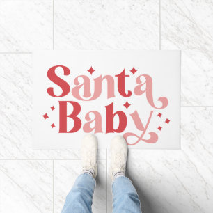 Paillasson Père Noël Baby - Typographie de Noël rétro