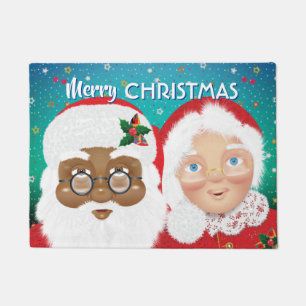 Paillasson Père Noël et Mme Claus Fêtes de Noël