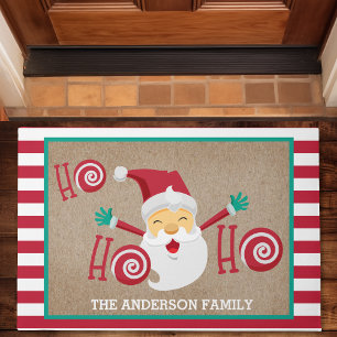 Paillasson Père Noël Monogramme Personnalisé Noël