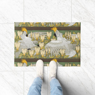 Paillasson Perroquet Cacatoès Vert Sauge Vintage Art Magnolia