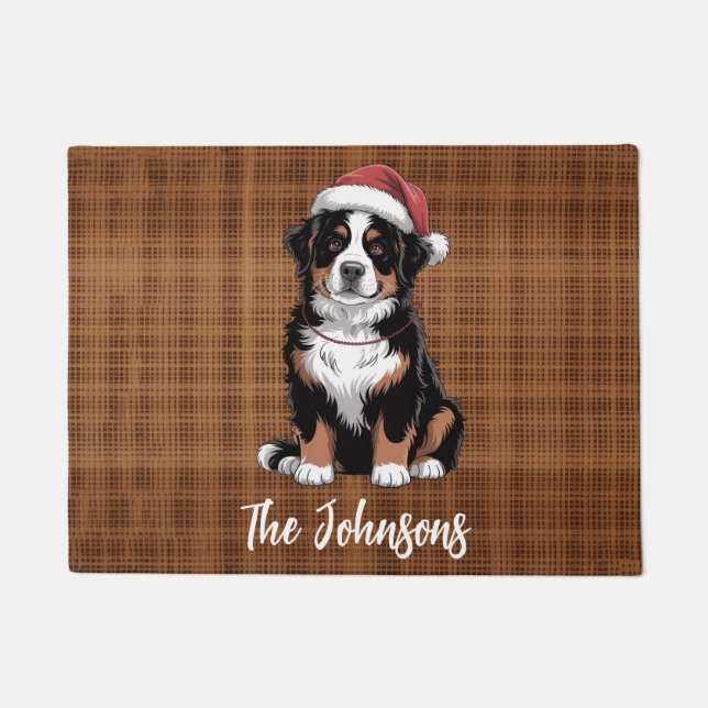 Paillasson Personalized Bernese Mountain Dog Christmas        (Devant)