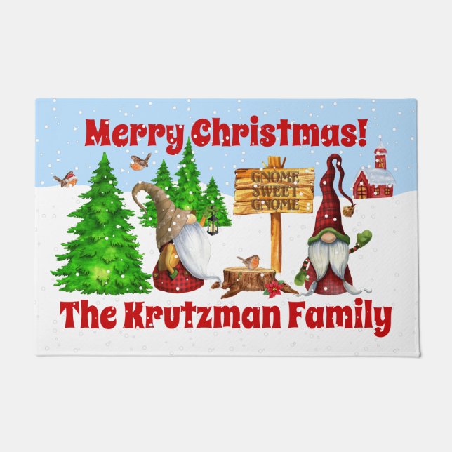 Paillasson Personnalisable Accueil Sweet Home Gnome Winter Sc (Devant)