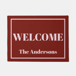 Paillasson Personnalisé Bold Modern Cranberry et Pink