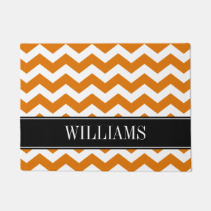 Paillasson Personnalisé Burnt Orange et Black Chevron