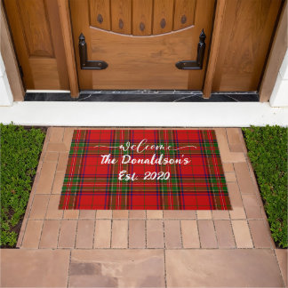Paillasson Personnaliser Nom de Famille Clan Stewart Tartan B